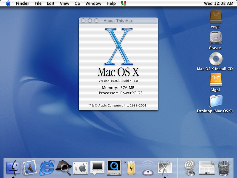 Mac OS X 10.0 Cheetah About This Mac (2001)